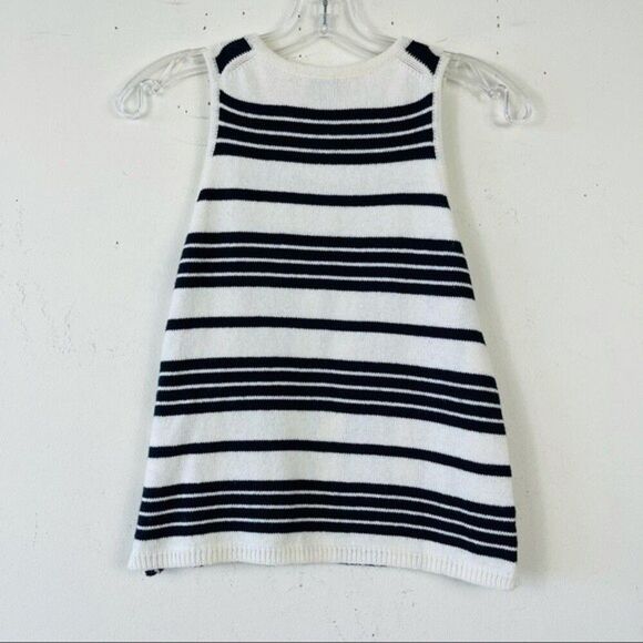 Madewell Stripe Play Crop Knit Sweater Tank Top XXS White Navy Retro 70s Boho - Picture 6 of 8